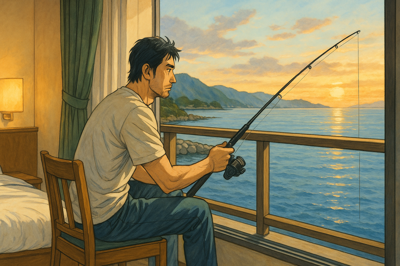 部屋から釣りができる宿 兵庫