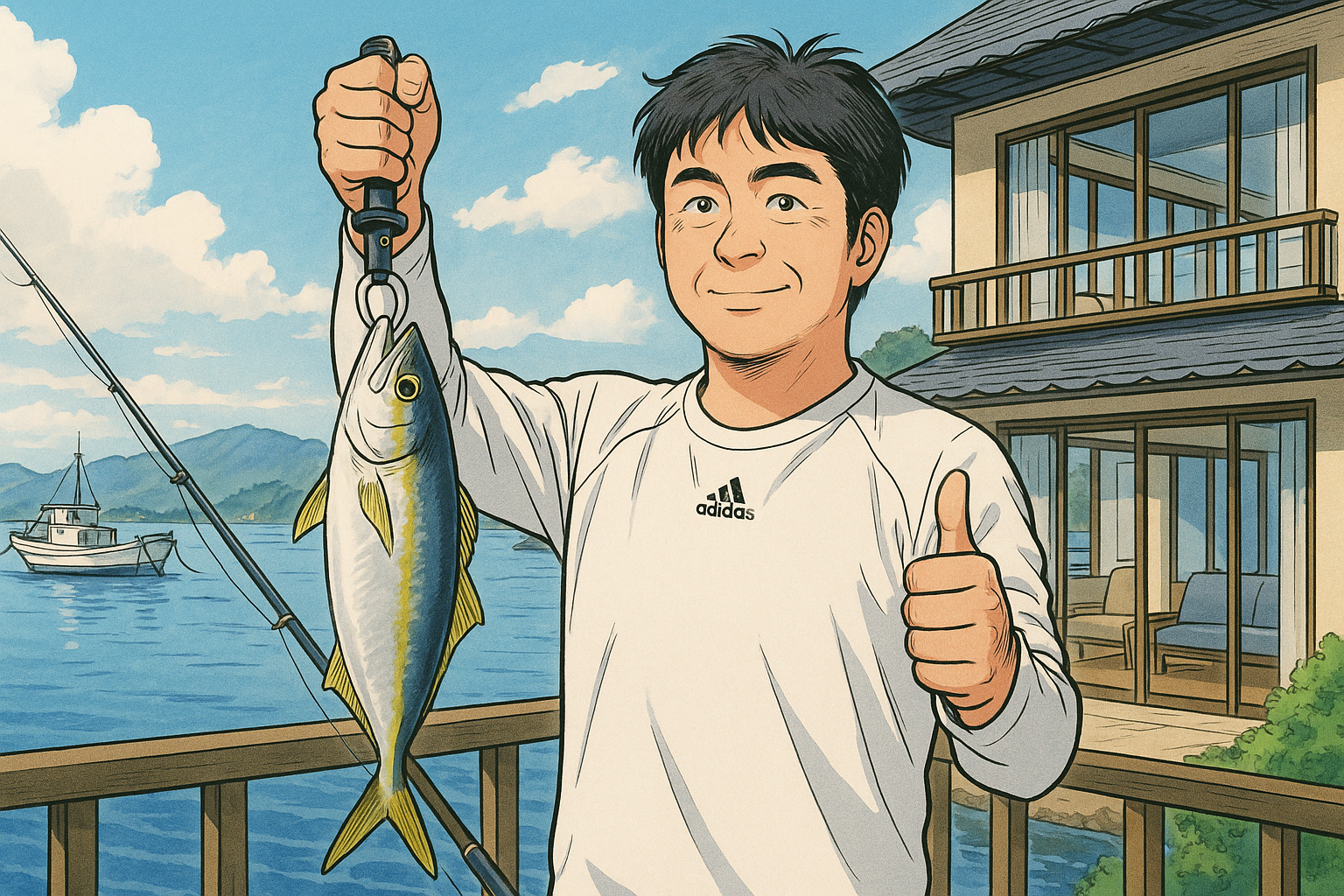 部屋から 釣りができる宿 四国