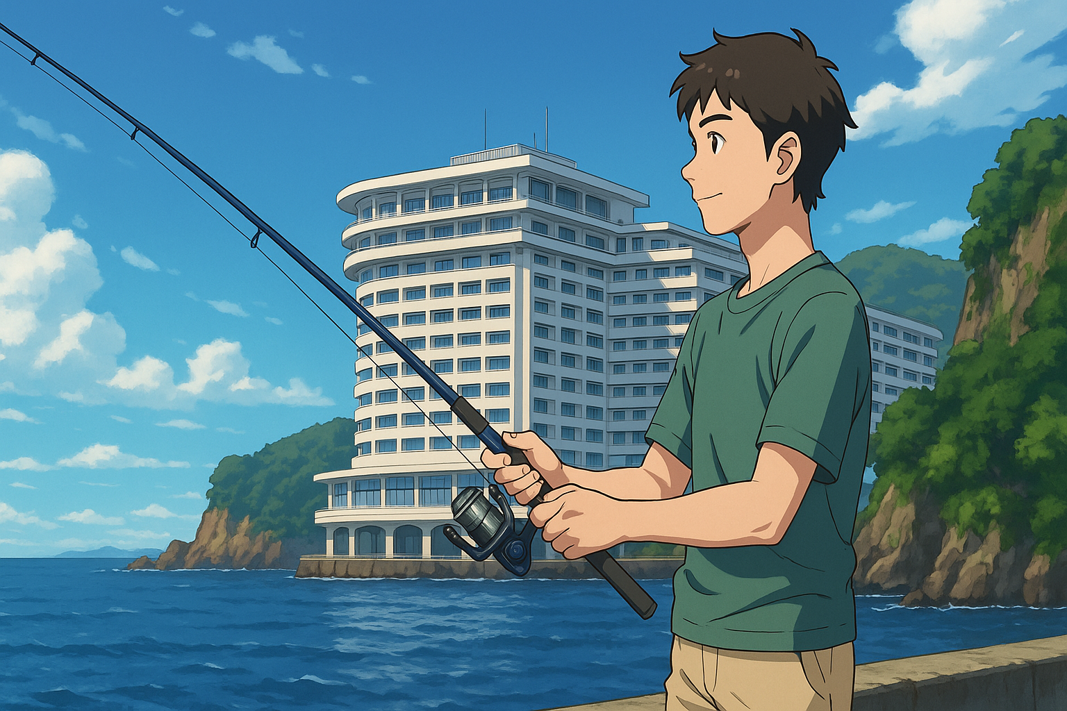 ホテルニューアカオ 部屋から釣り