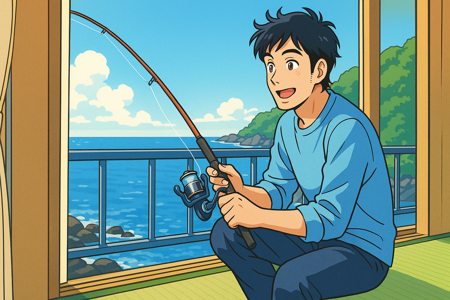 部屋から釣りができる宿 東海