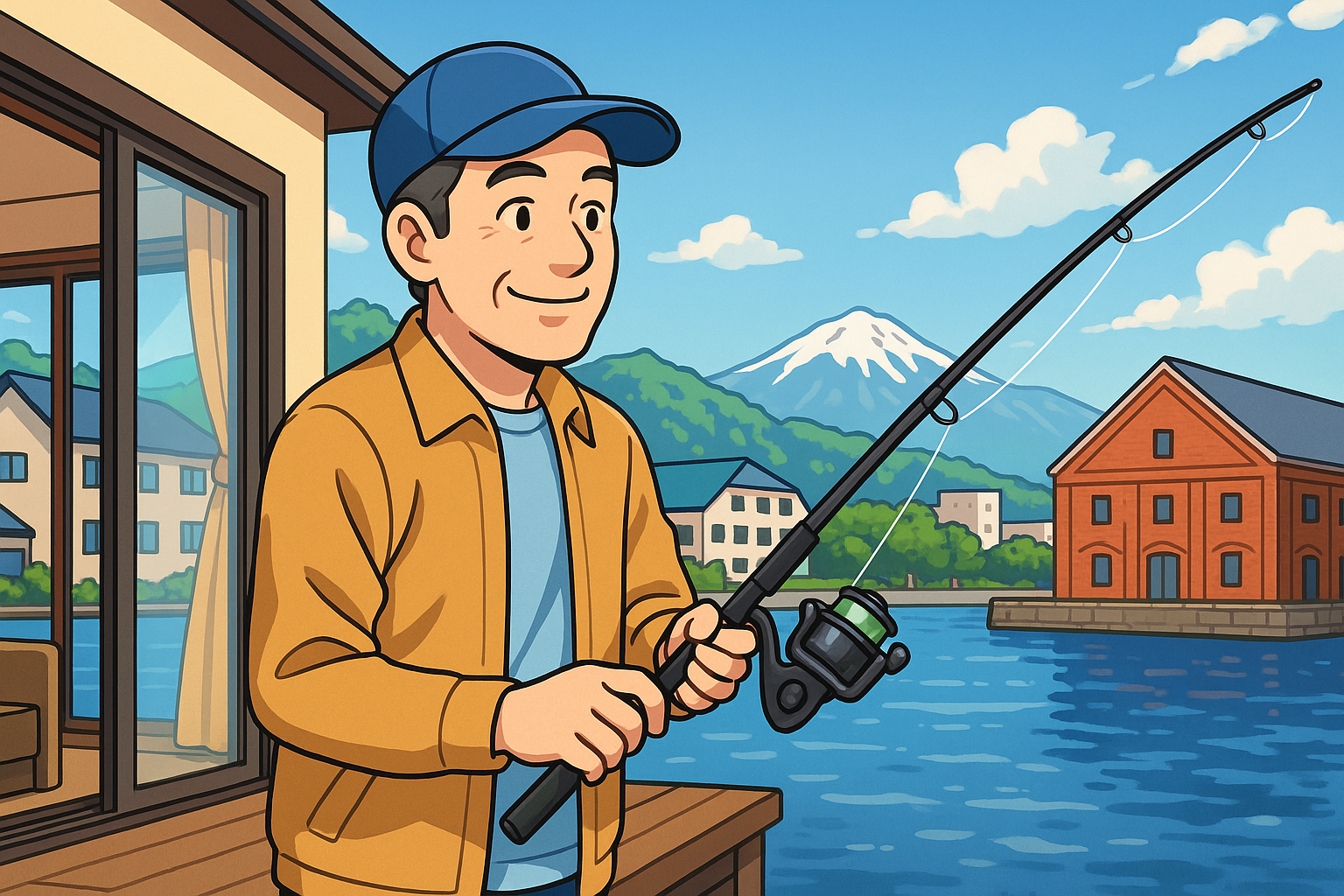 部屋から釣りができる宿 北海道