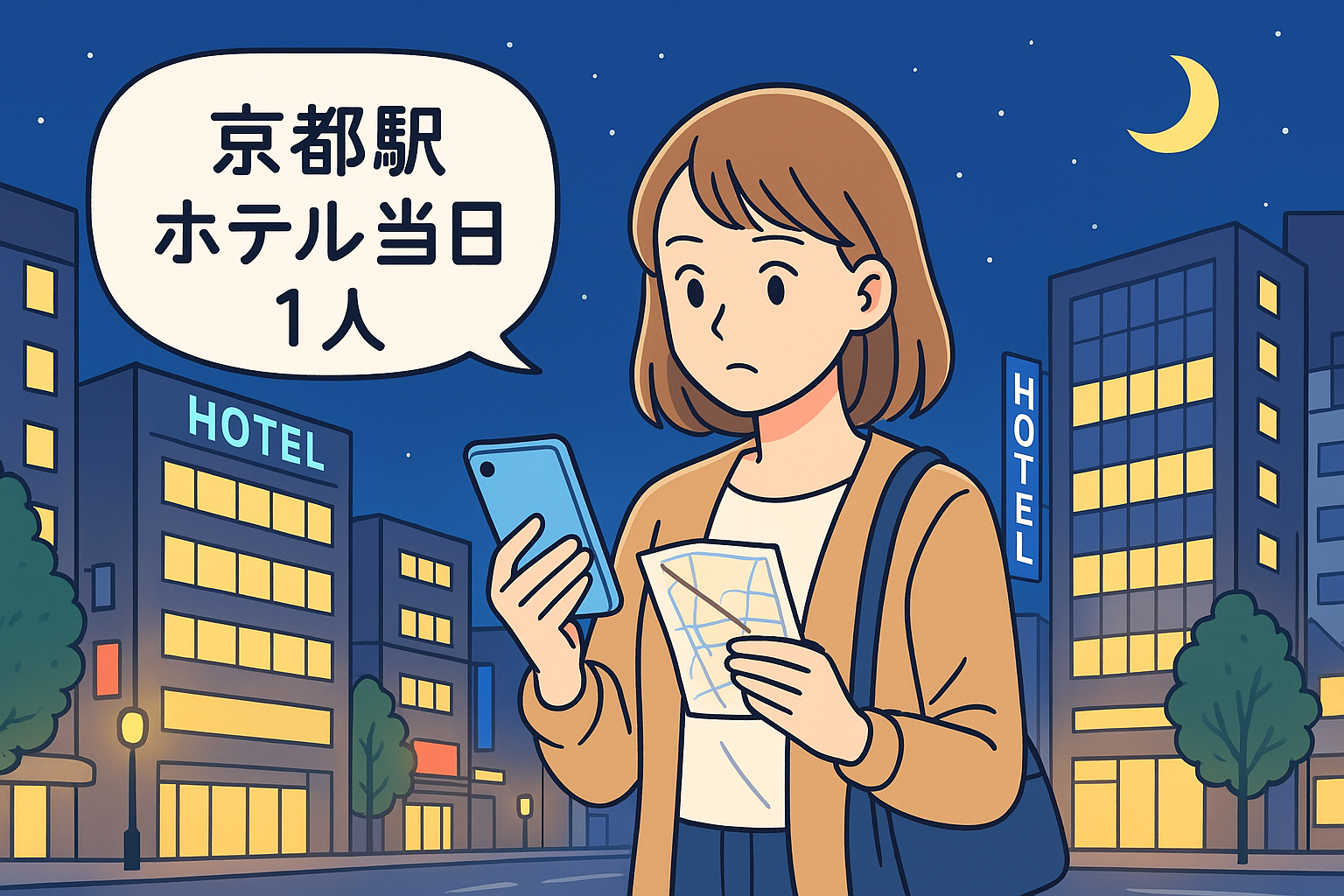 京都駅 ホテル 当日 1人