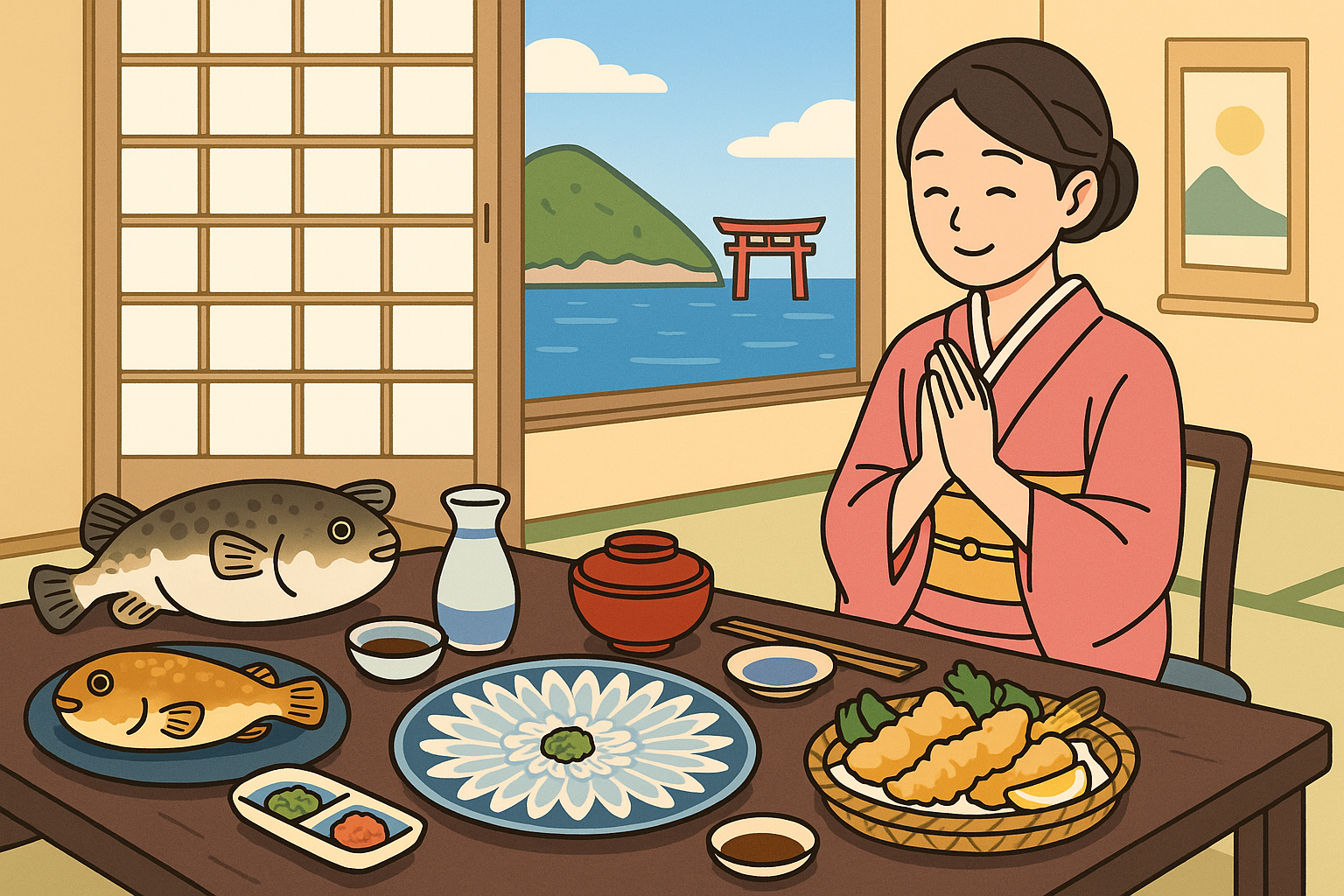 下関 ふぐ 旅館 部屋食