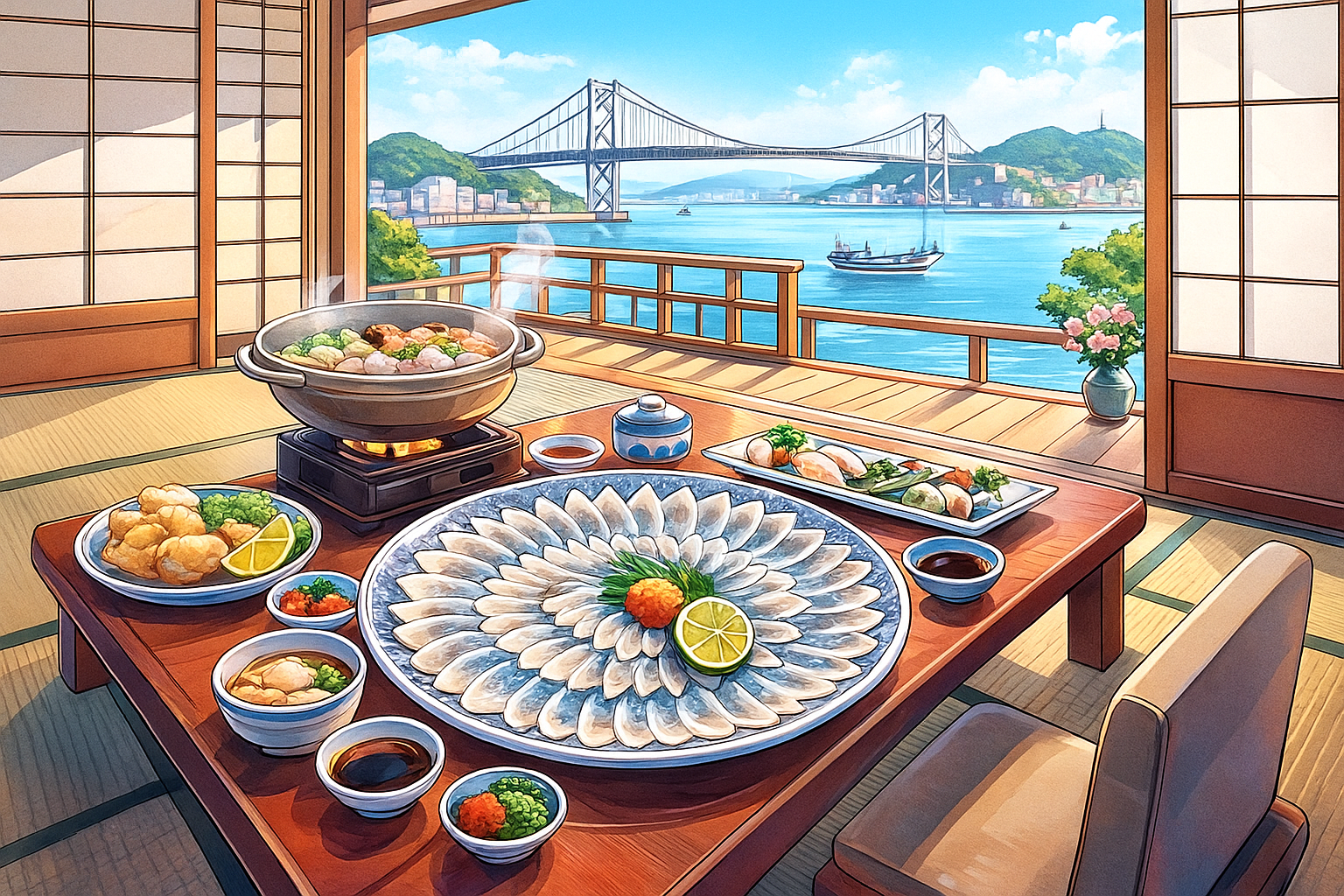 下関 ふぐ 旅館 部屋食