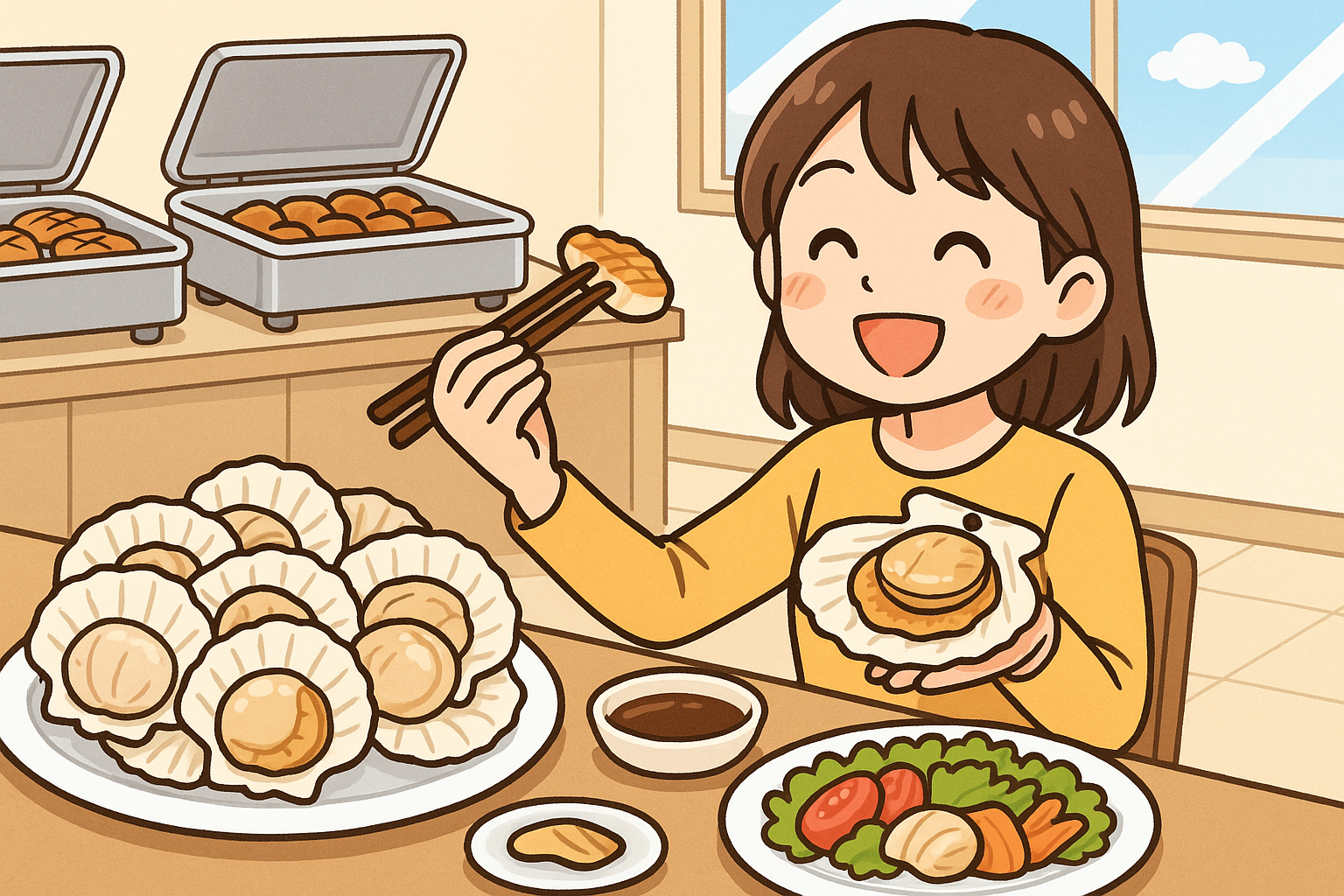 ホタテ⾷べ放題 ホテル 北海道