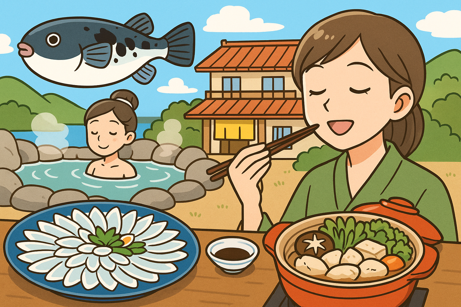 山口県 ふぐ 旅館 温泉