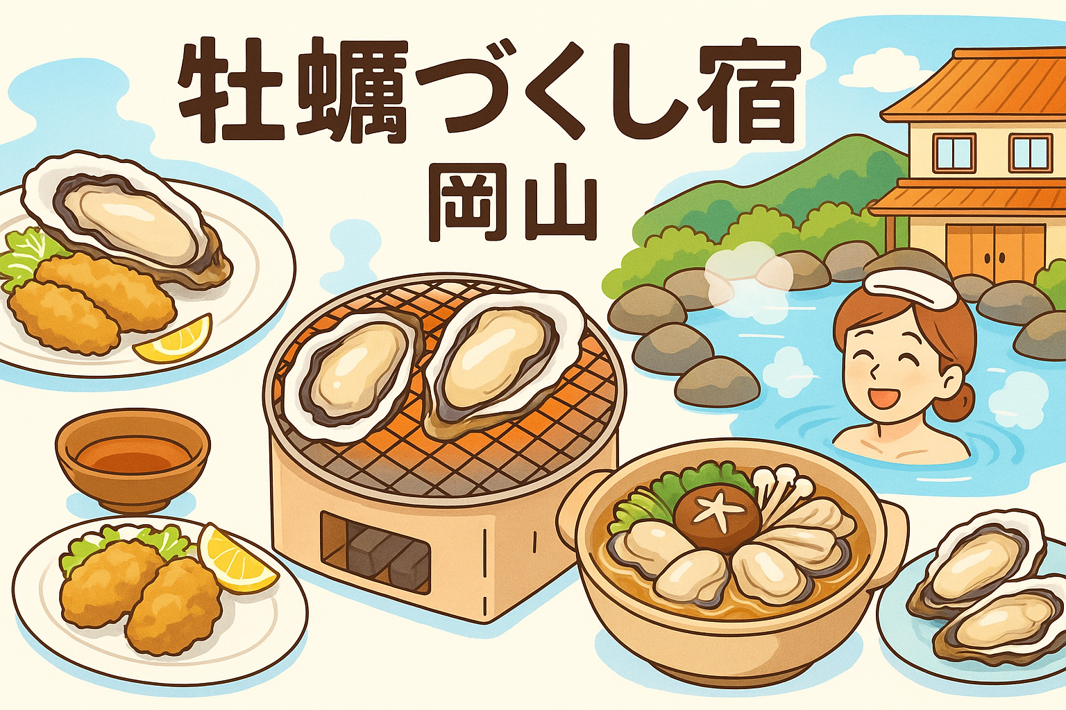 牡蠣 づくし 宿 岡山