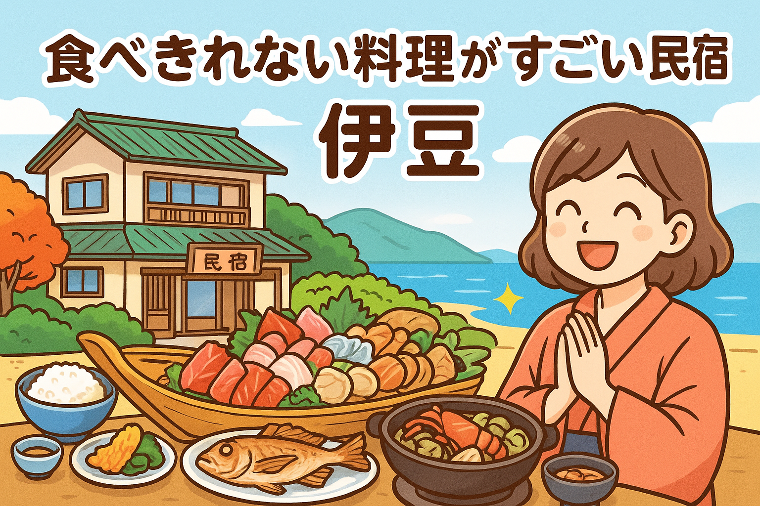 食べきれない料理がすごい民宿 伊豆